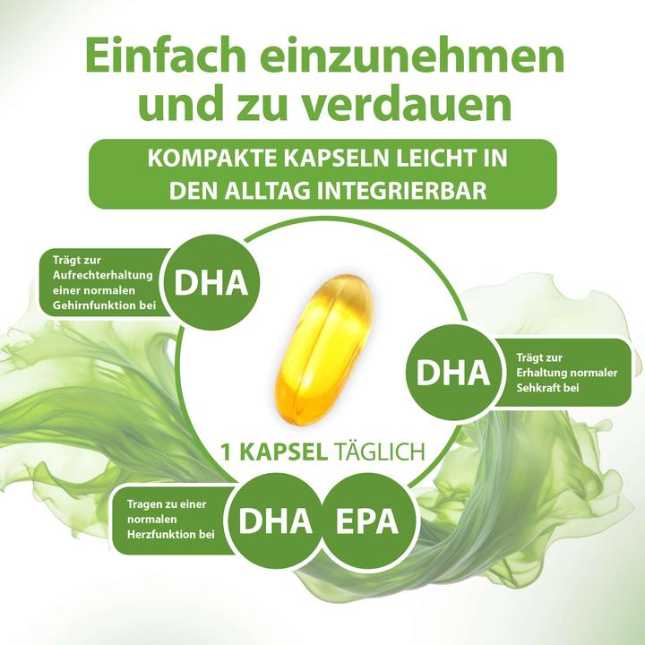 Actual product image Vitaschnell Omega-3 Algae Oil Capsules (60 Piece, Capsules, 53 g)