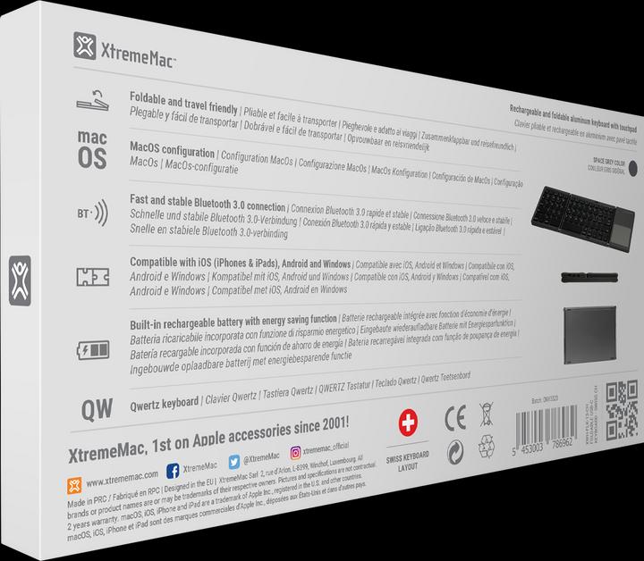 Image du produit XtremeMac Clavier Bluetooth pliable (CH, Sans fil)