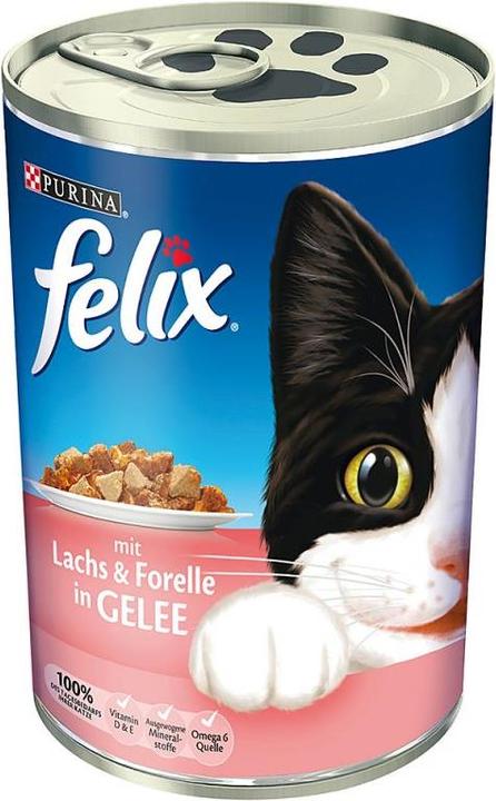 Felix Amuse-gueule ou friandise Amuse-gueule en gelée Saumon & Truite (Adulte, 48 pcs, 400 g)