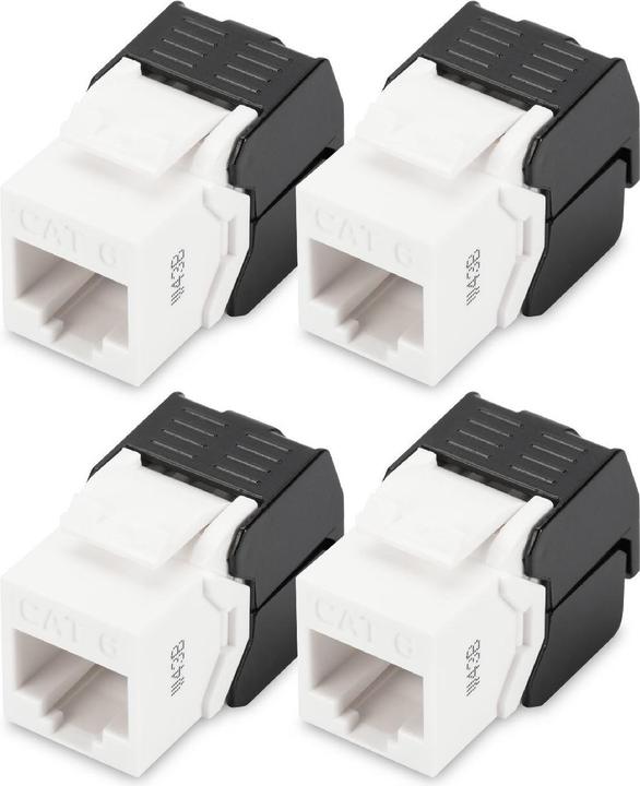 Actual product image Digitus CAT 6 Keystone Jack, unshielded, RJ45 to LSA, tool-free connection, incl. cable ties, 4 pcs. (Keystone module)