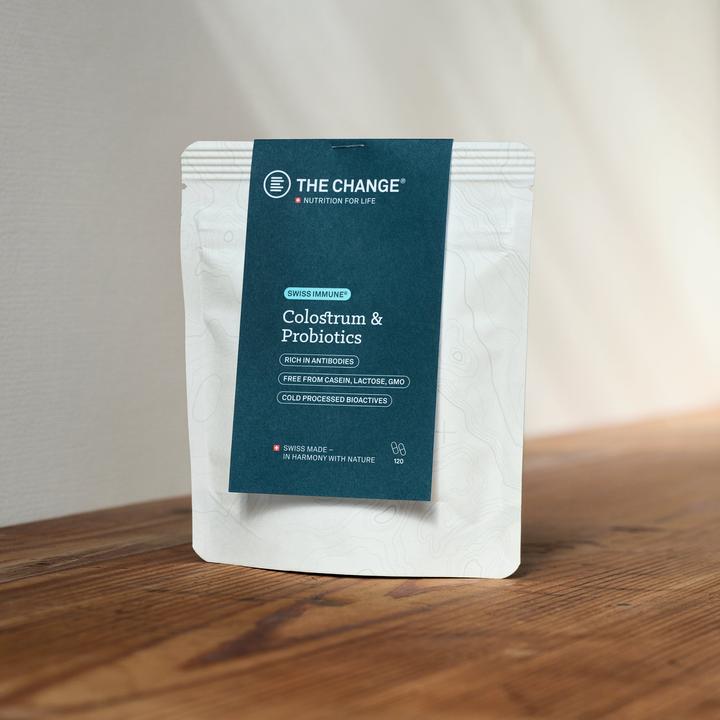 Actual product image BE THE CHANGE Colostrum & Probiotics (refill bag) (120 Piece, Capsules, 44 g)