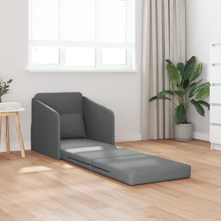 Actual product image VidaXL Floor sofa bed 2-in-1 dark grey 65x80x83 cm fabric (2 person sofa)