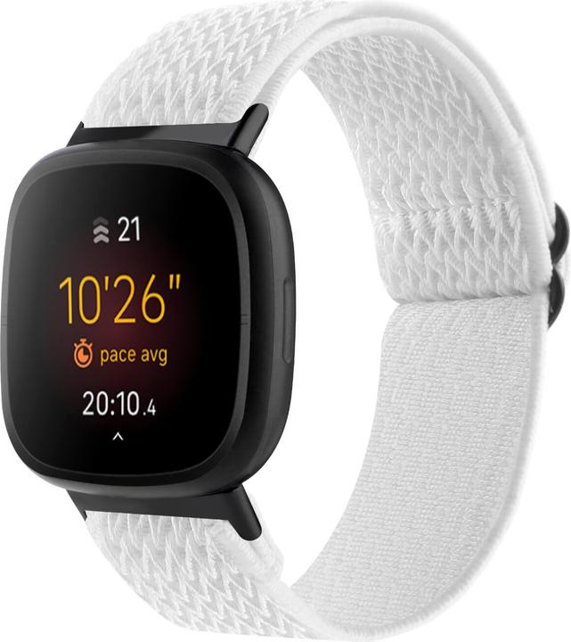 Actual product image Cover-Discount Fitbit Versa 4 / Sense 2 - Nylon Replacement Bracelet white (Nylon, Versa 3, Sense)