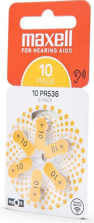 Produktbild Maxell 10 (PR536) - 60 Hörgerätebatterien (60 Stk., A10, 88 mAh)