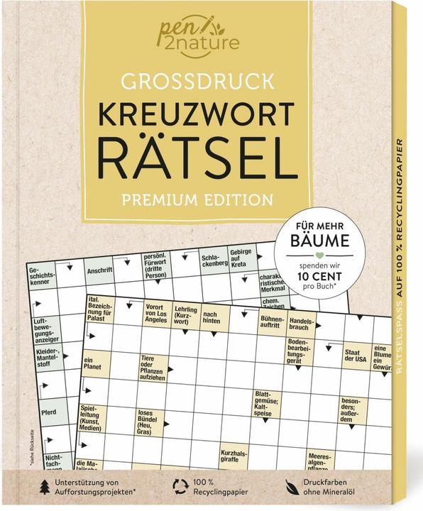 Produktbild Grossdruck Kreuzworträtsel (Deutsch, pen2nature, 2024)