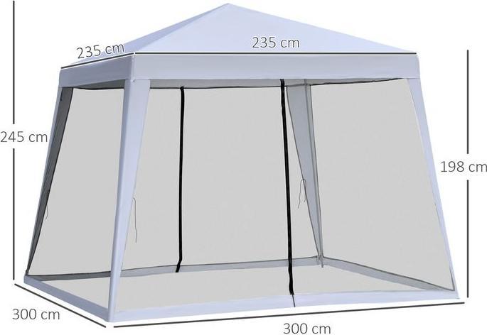 Actual product image Swisshandel24 Gartenpavillon 3x3 m wetterfestes Partyzelt mit Moskitonetz aus Metall und Polyester (300 cm, 300 cm)