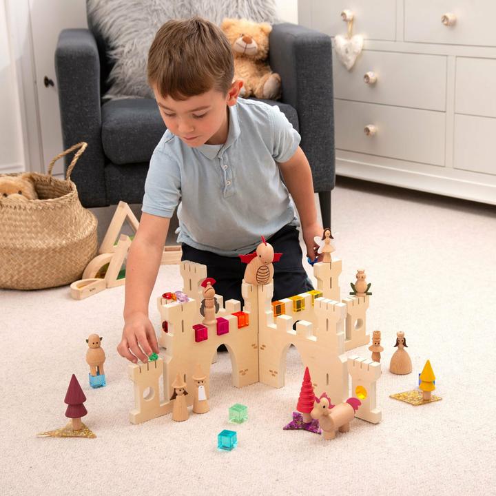 Actual product image TickiT Slot-together wooden castle scene