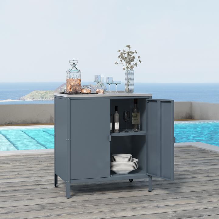 Image du produit Casa.Pro Outdoor Schrank Bolognano 92x80x50 cm Dunkelgrau, matt
