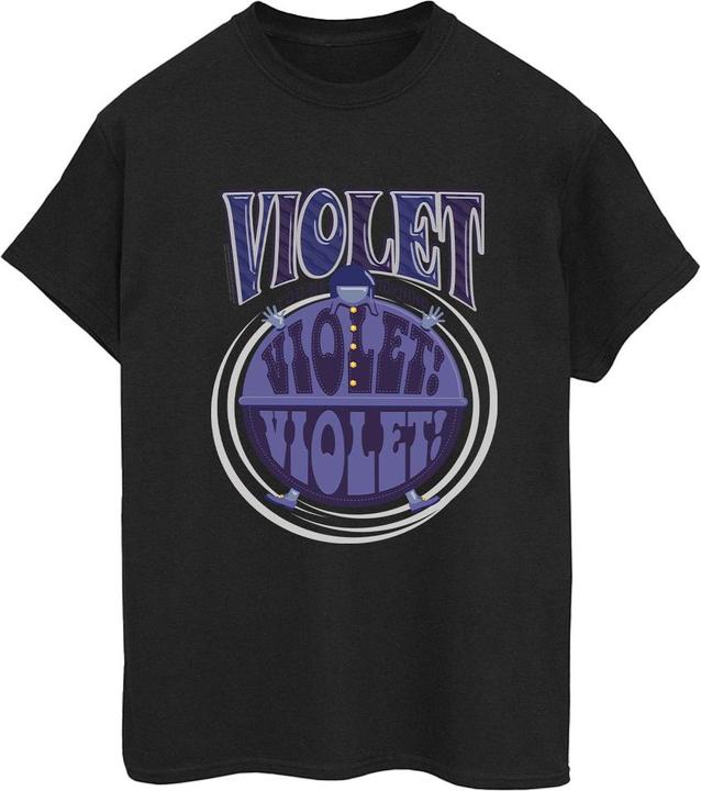 Actual product image Willy Wonka & the Chocolate Factory Womens/Ladies Violet Turning Violet Cotton Boyfriend T-Shirt (L)