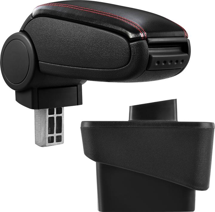 Immagine prodotto Pro-Tec Bracciolo centrale Audi A1 con vano portaoggetti in similpelle nera con cuciture rosse