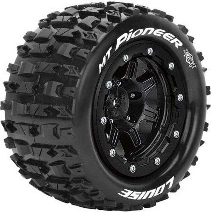 Produktbild Louise MFT MT-PIONEER Maxx Komplettradsatz Montiert Sport Bead-Lock 3.8 Felgen Schwarz 1/2-Offset Hex 17mm