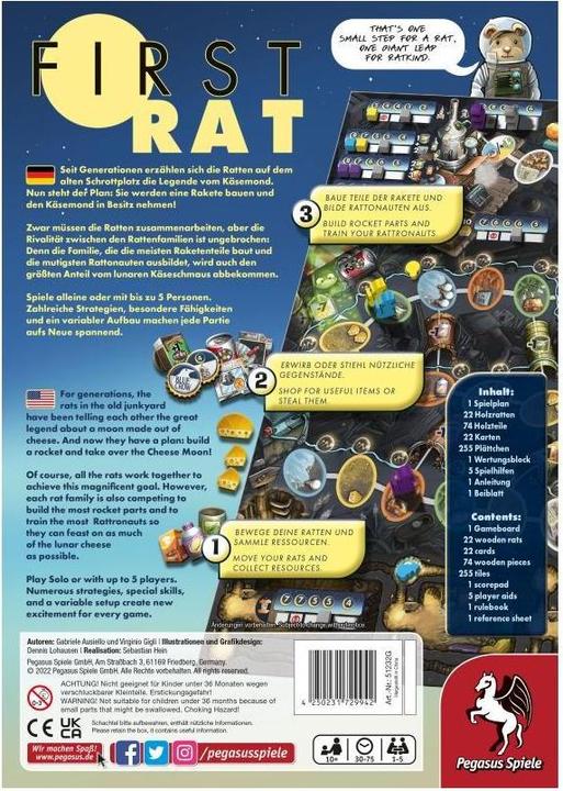 Image du produit Pegasus 51232G - First Rat - Jeu de société, pour 1 à 5 joueurs à partir de 10 ans (édition DE/EN) (Anglais)