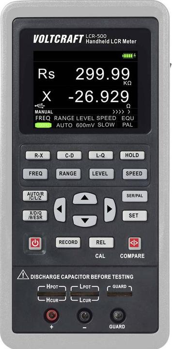 Image du produit Voltcraft LCR-500 LCR Messbrücke digital Datenlogger CAT I Anzeige (Counts): 40 (CAT I)