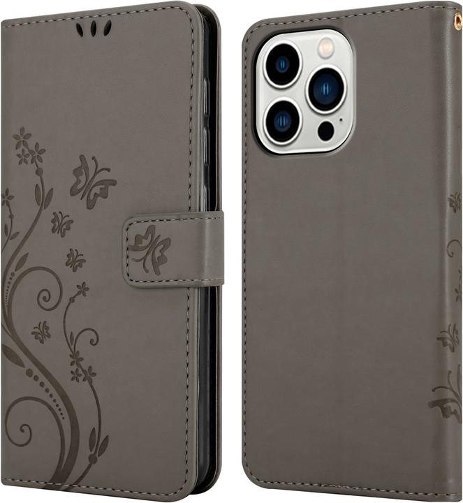 Actual product image Cadorabo Cover for Apple iPhone 14 PRO MAX in Flower Book Style (Apple iPhone 14 Pro Max)