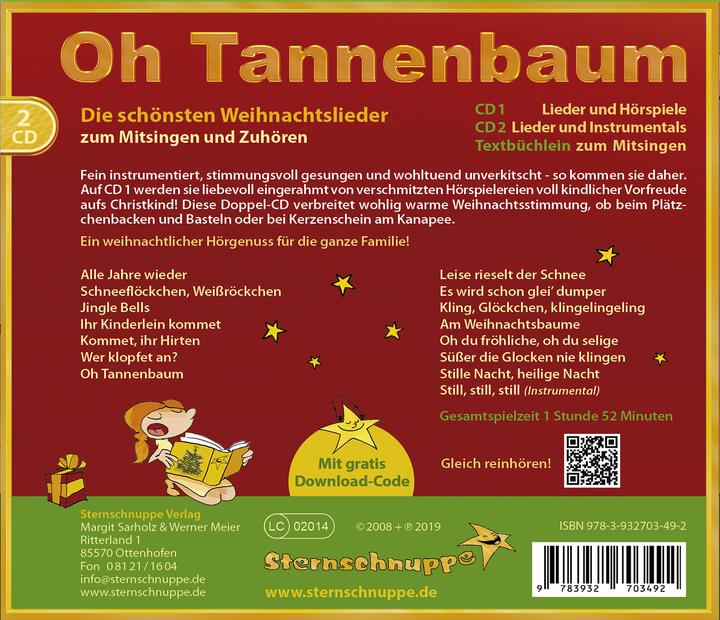 Produktbild Oh Tannenbaum - die schönsten Weihnachtslieder (Werner Meier, Margit Sarholz, Sternschnuppe Verlag, Deutsch)
