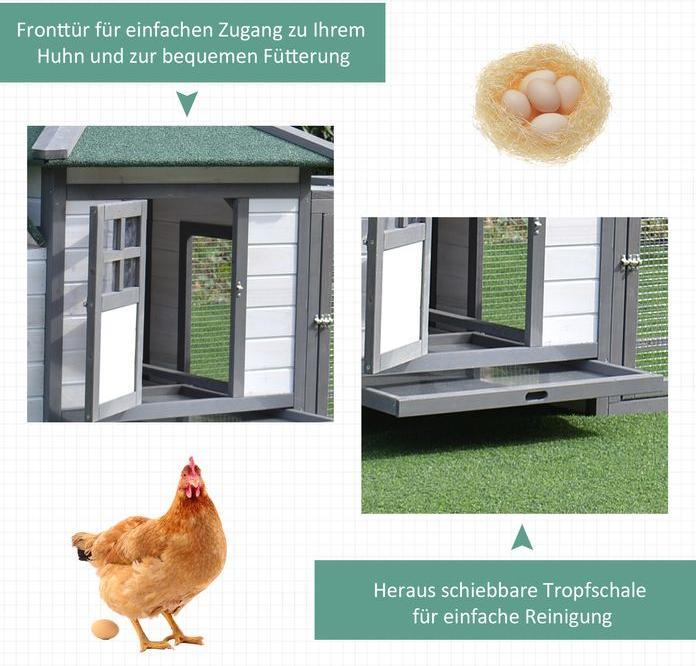 Image du produit Swisshandel24 Poulailler Bantam Poulailler Bantam avec parcours Etable avec perchoirs Nichoir Extérieur Winter