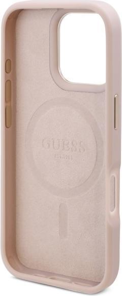 Actual product image Guess GUHMP16XU4GPRP iPhone 16 Pro Max 6.9" różowy/pink hardcase 4G Logo Plate MagSafe (Apple iPhone 16 Pro Max)