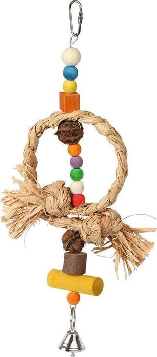 Kerbl Bird toy Nature with bell and raffia