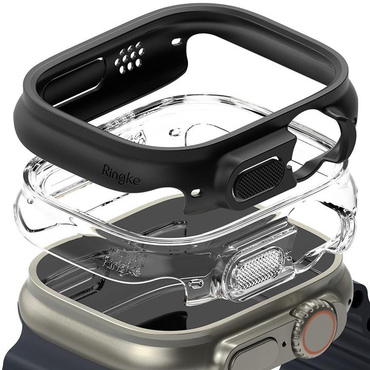 Image du produit Ringke Cadre d'écran Apple Smart Watch, transparent et noir, 49 mm, 2 pcs.