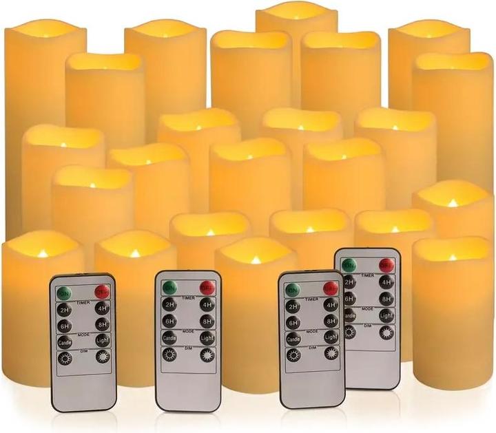 Actual product image Cbx 24 Stück Flammenlose LED Kerzen mit Fernbedienung und Timer Funktion (24 x)
