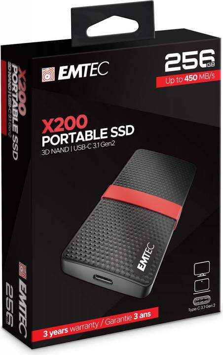 Actual product image Emtec X200 Portable SSD Power Plus (256 GB)