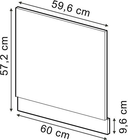 Actual product image Vicco Dishwasher front panel R-Line, Concrete/Anthracite, 60 cm, WT Oak
