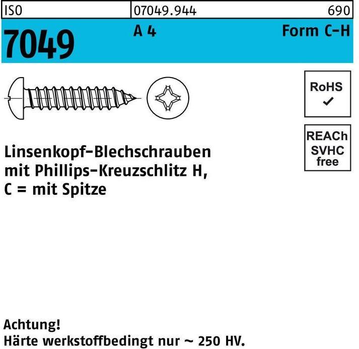 Zelftappende schroef ISO 7049 LIKO w.punt/kruisuitsparing-PH C 4.2 x 25 -H A 4 (500 Schroeven per stuk)
