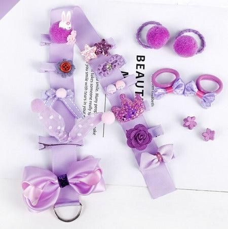 Actual product image Activity Board 18 pieces hair clips set toddler girls, hair jewellery girls, hair clips with gift box (18 pcs.)