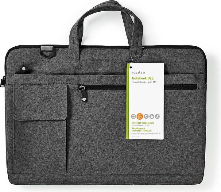 Actual product image Nedis Notebook Bag - Laptop Bag - Briefcase - Shoulder Bag - Wearing Belt - 17-18" - (18", Universal)
