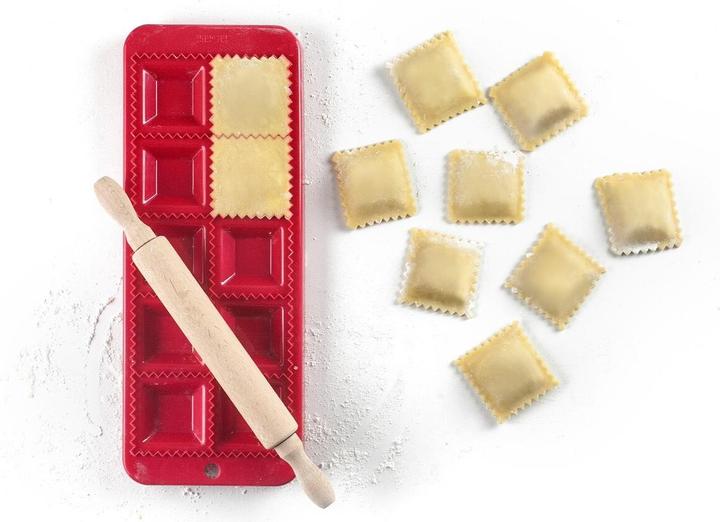 Actual product image Ibili Ravioli mould + rolling pin square 30 x 12 cm Ideal for homemade ravioli