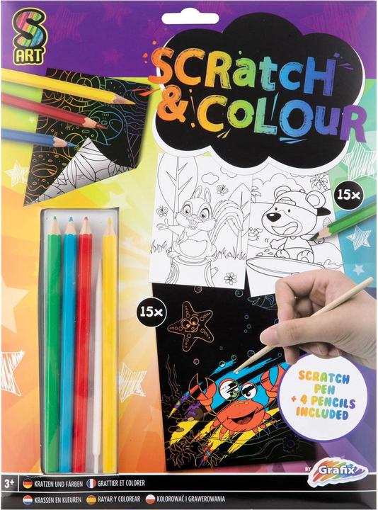 Produktbild Grafix Bastelset Scratch and Colors A4
