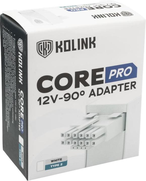 Produktbild Kolink Core Pro 12V-2x6 90 Degree Adapter - Typ 2, weiss (600 W)