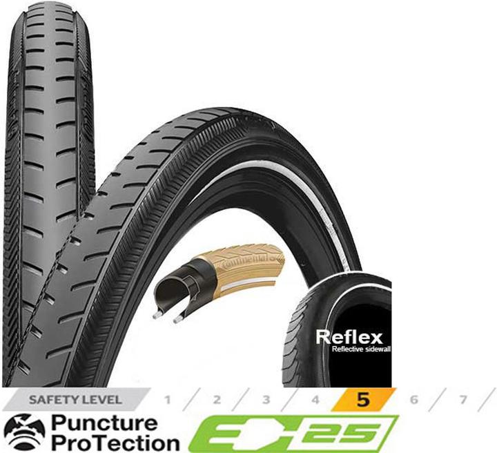 Produktbild Continental RIDE Classic Drahtreifen 28" E-25 Reflex (28 x 1 3/8 x 1 5/8, 37-622)