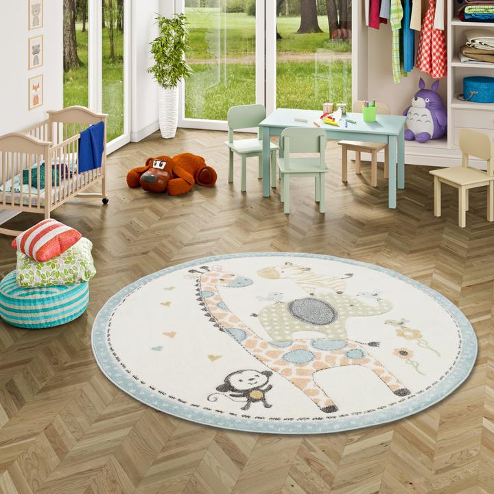 Immagine prodotto Pergamon Tappeto per bambini Maui Kids Safari Animali (120 x 120 cm)