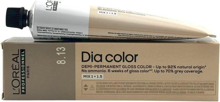 Actual product image L'Oréal Professionnel Dia Colour 8.13 Light Blonde Ash Beige - 60ml (Light blonde ash beige)