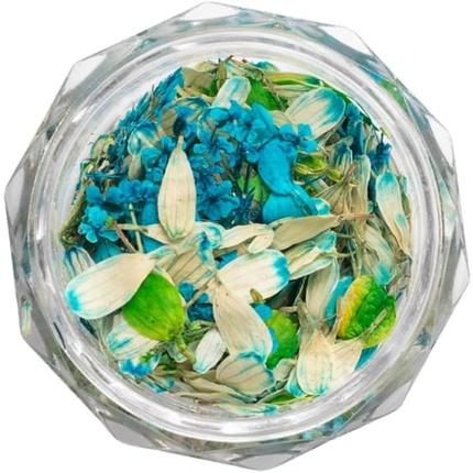 Semilac Flower Flakes Spring Meadow Pastel Green & Turquoise Nail Decoration