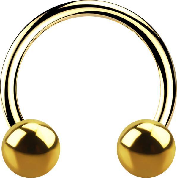 Produktbild Star Piercing Micro Circular Barbell vergoldet mit zwei Kugeln (Chirurgenstahl 316L, ohne Messing)