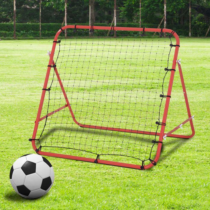 Immagine prodotto Swisshandel24 Rete da calcio a muro Rebounder per calcio Angolo regolabile Rosso+Nero 96 x 80 x 96