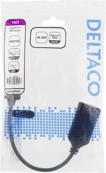 Produktbild Deltaco DP-HDMI32 video cable adapter HDMI Type A (Standard) USB Type-A Black (USB-A, HDMI, 10 cm)