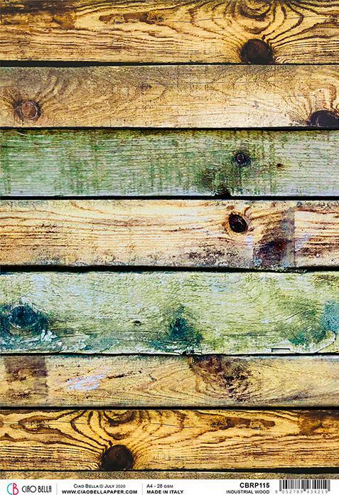 Produktbild Ciao Bella Motiv-Strohseide Modern Times "Industrial Wood", ca. 30 x 21,5 cm (28 g/m², 1 x)