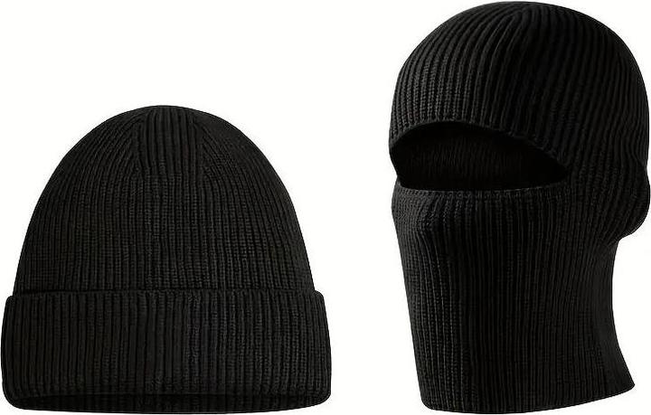 Immagine prodotto Dema Strickmütze und Skimaske Gesichtsmaske 2 in 1 Schwarz