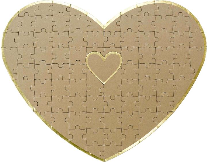 Actual product image Partydeco Party accessory guest book heart puzzle 45 x 35.5 cm, Brown
