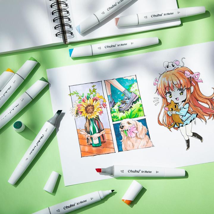 Actual product image Ohuhu Kaala art marker (Multicoloured, 6 mm, 24 x)
