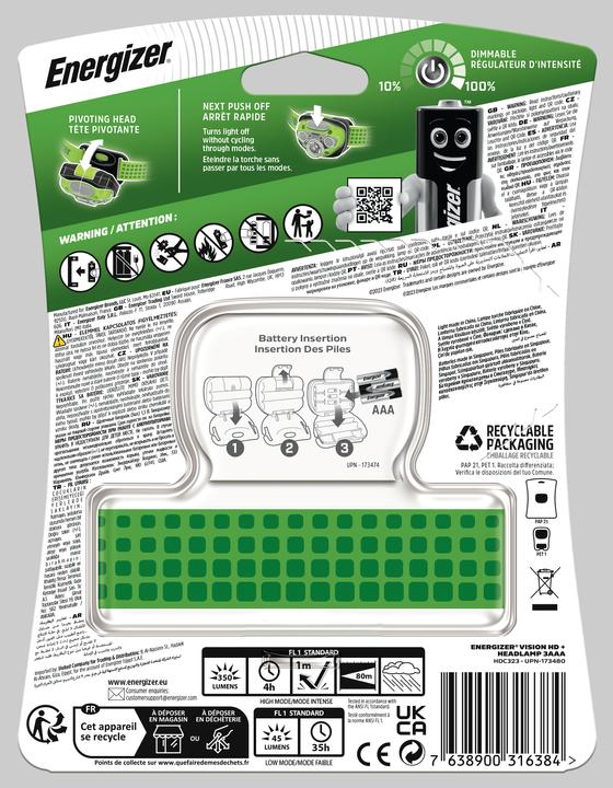 Actual product image Energizer Vision HD Plus (350 lm)