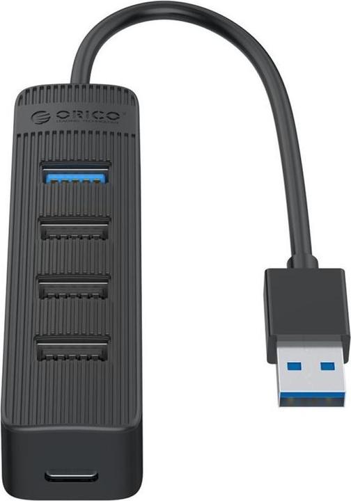Actual product image Orico Converter TWU32-4A USB-A 3.1 hub / 1x USB-A 3.1 + 3x USB-A 2.0 + USB-C 5V/3A - black (USB-A, USB-C)