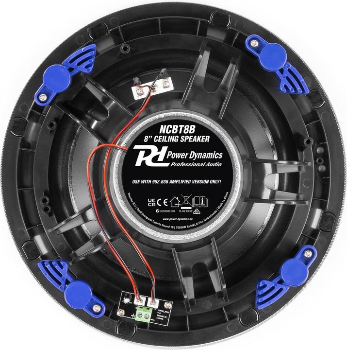 Actual product image Power Dynamics Ceiling Speaker NCBT8B Set of 2, 2x 40W, Black (Active, 1x 80 W)