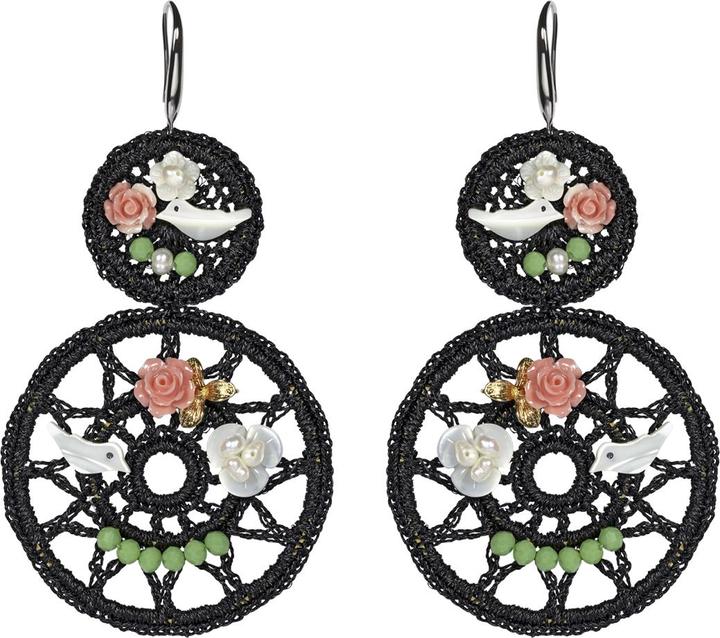 Uzurii Dreamcatcher black Ohrringe (925er Sterlingsilber)