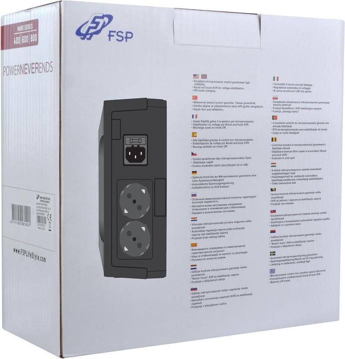 Actual product image Fortron Nano 600 (600 VA, 360 W, Standby UPS)