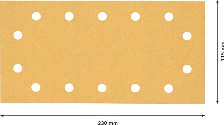 Image du produit Bosch Professional Zubehör Papier abrasif Expert C470 avec 14 trous pour ponceuses vibrantes, 115 x 230 mm, G 120, 50 pcs. (120)