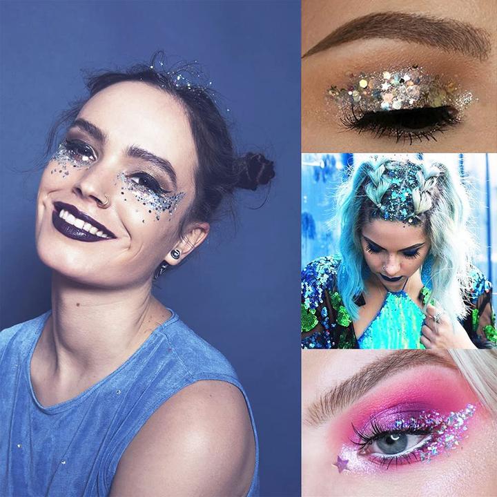 Immagine prodotto Noya Holographisches Festival Gesichts- und Körper Glitzer Selbstklebende Glitter Gel Lidschatten